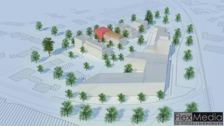 Architekturvisualisierung Dachau 3 Städtebauliches Modell 2014